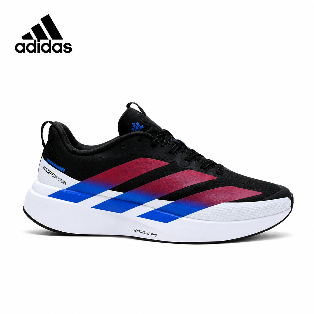 Adidas K81801550 unisex running shoes in Black/Red - single shoe side profile