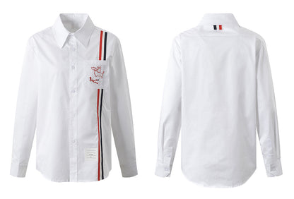 Women's dog embroidered shirt