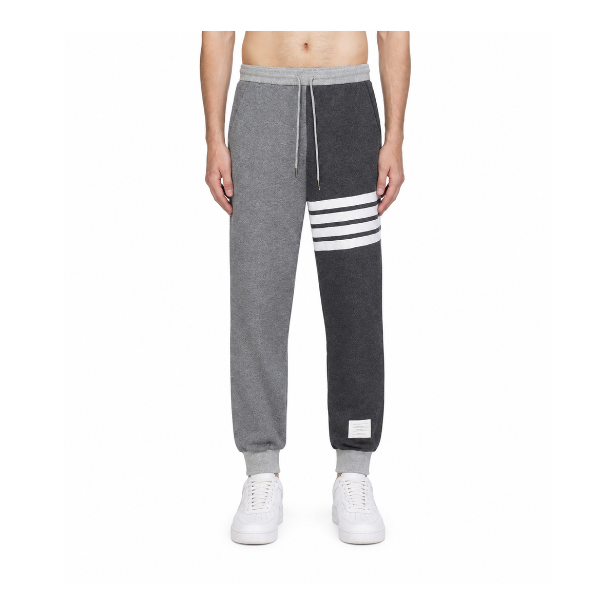 Thom Browne Style Color - blocked sweatpants with Signature Four-Bar Detail - Main Image