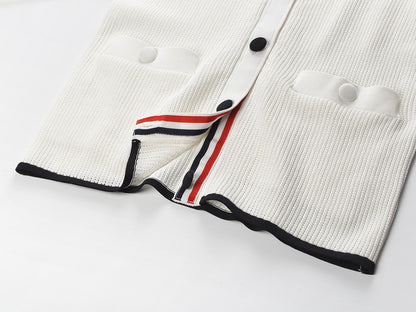Polo collar cardigan