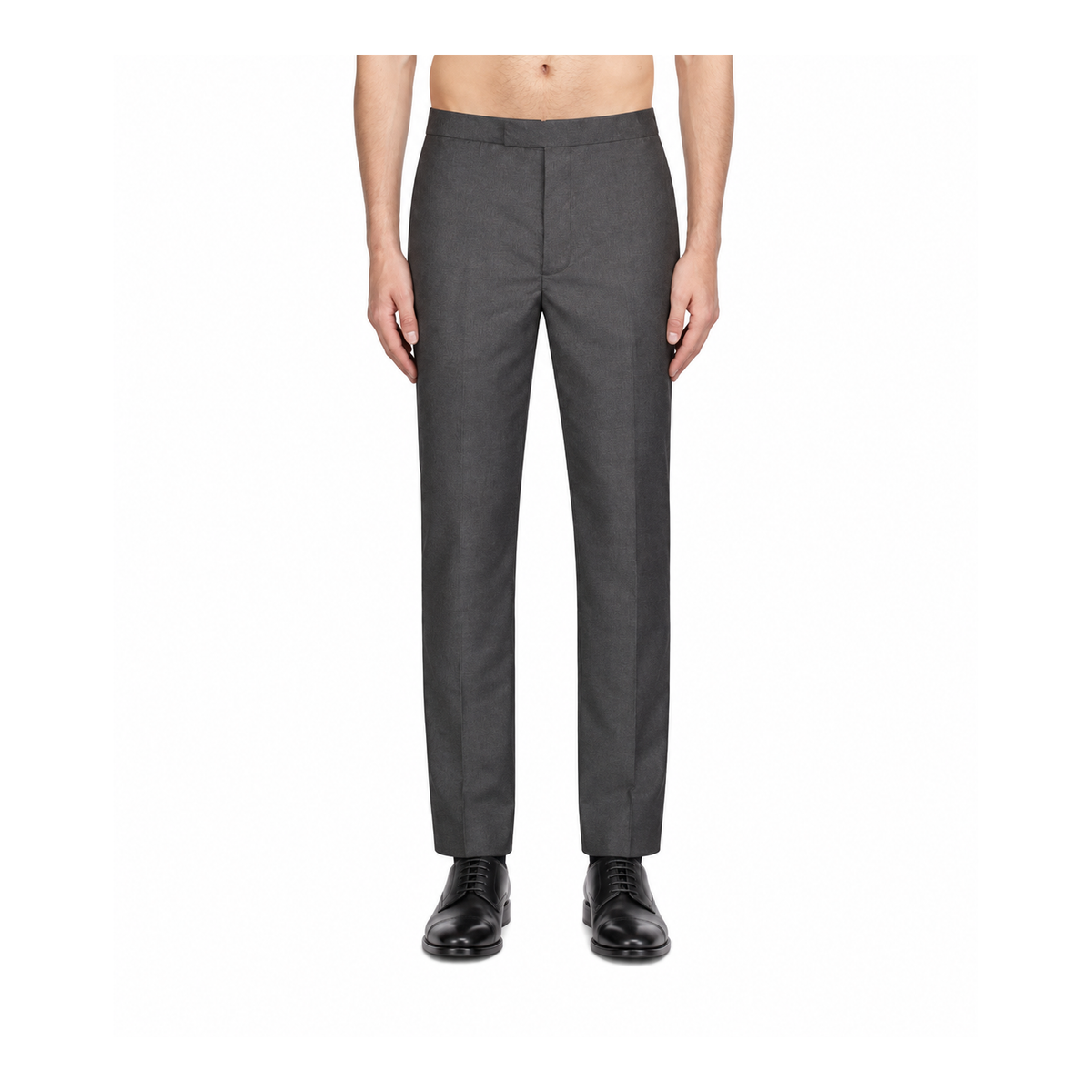 Thom Browne Style Men's Tailored Trousers with Signature Four-Bar Detail - Main Image