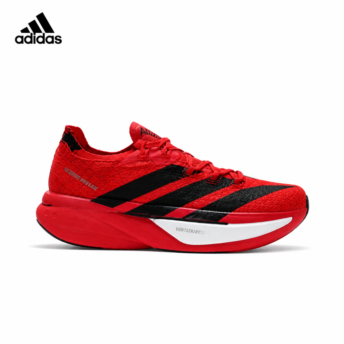 Adidas K81801850 men's running shoes in Grey/Coral - single shoe side profile