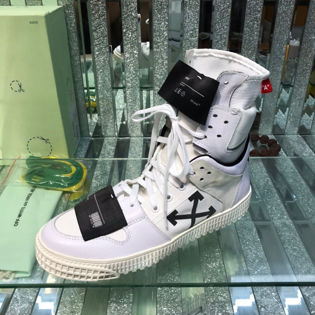 OFF-Whlte Arrow logo high-top sneakers#33 4-Bar