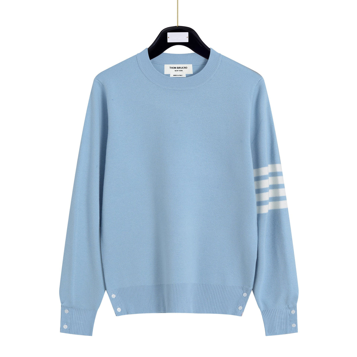 Unisex sweater by Thom Browne, knitwear detail view