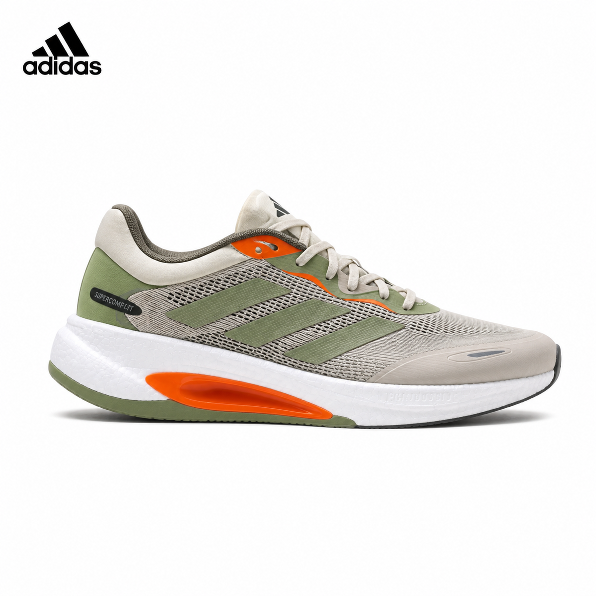 Adidas K81801750 men's running shoes in White/Grey - single shoe side profile