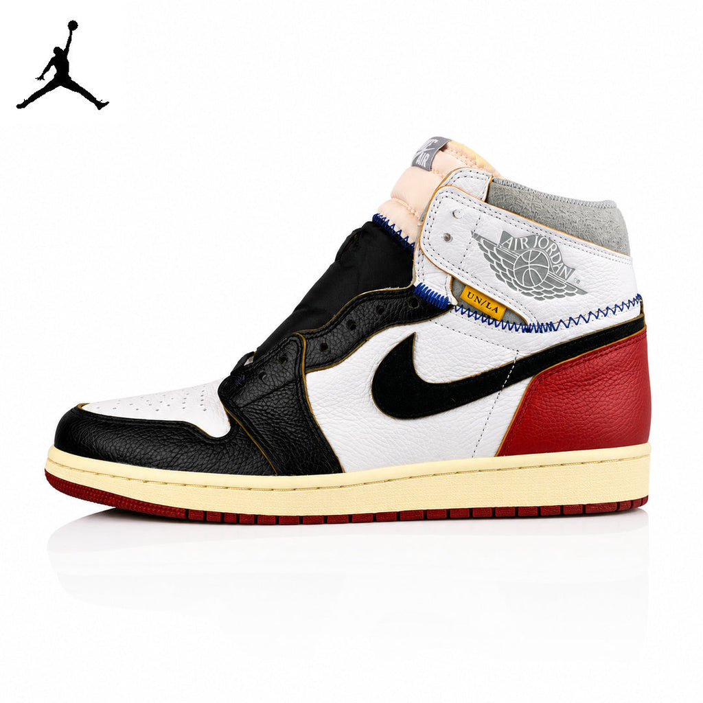 Air Jordan 1 High Black, White, and Red Unisex Sneakers BV1300-106 main product view