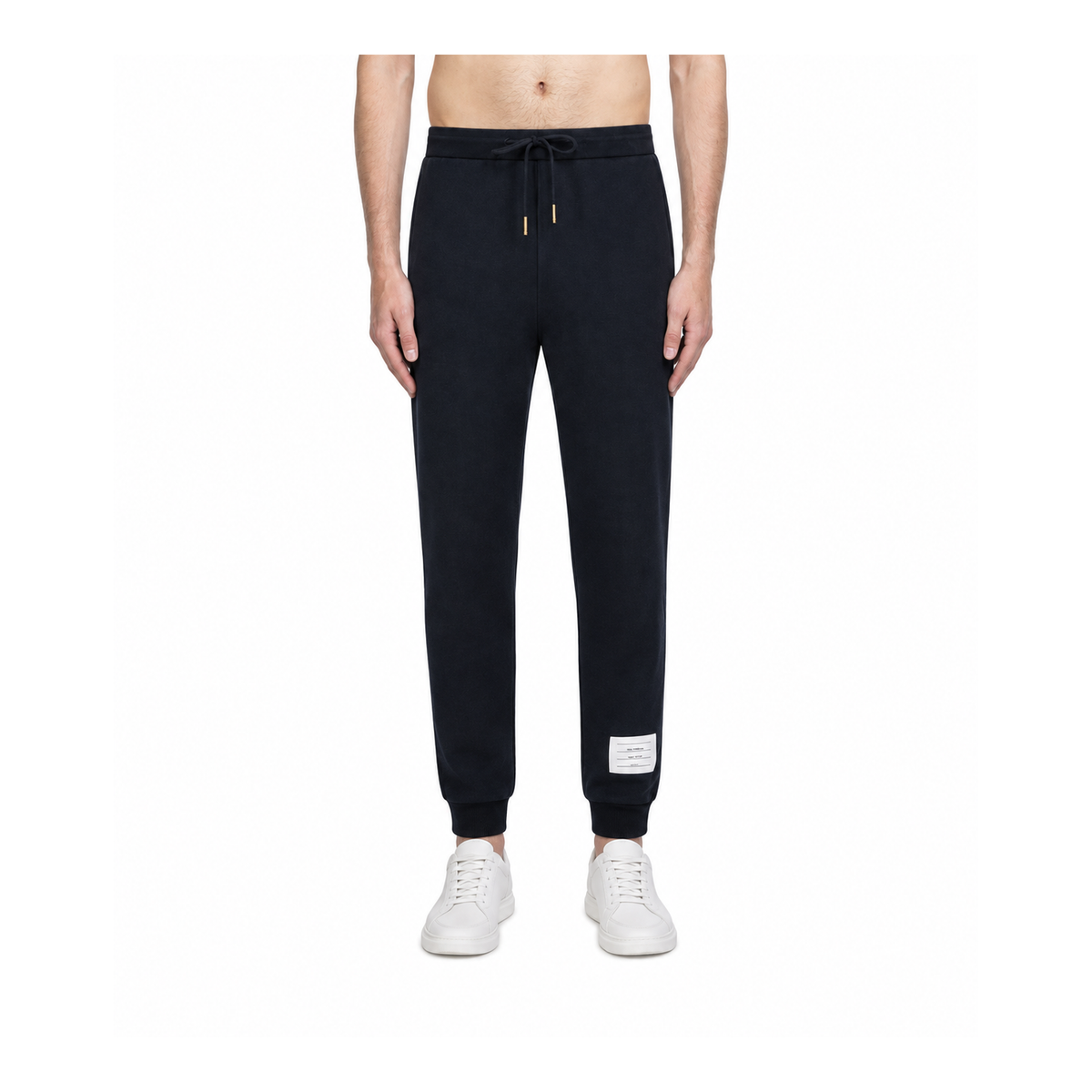 Thom Browne Style Unisex Casual Sweatpants with Signature Four-Bar Detail - Main Image