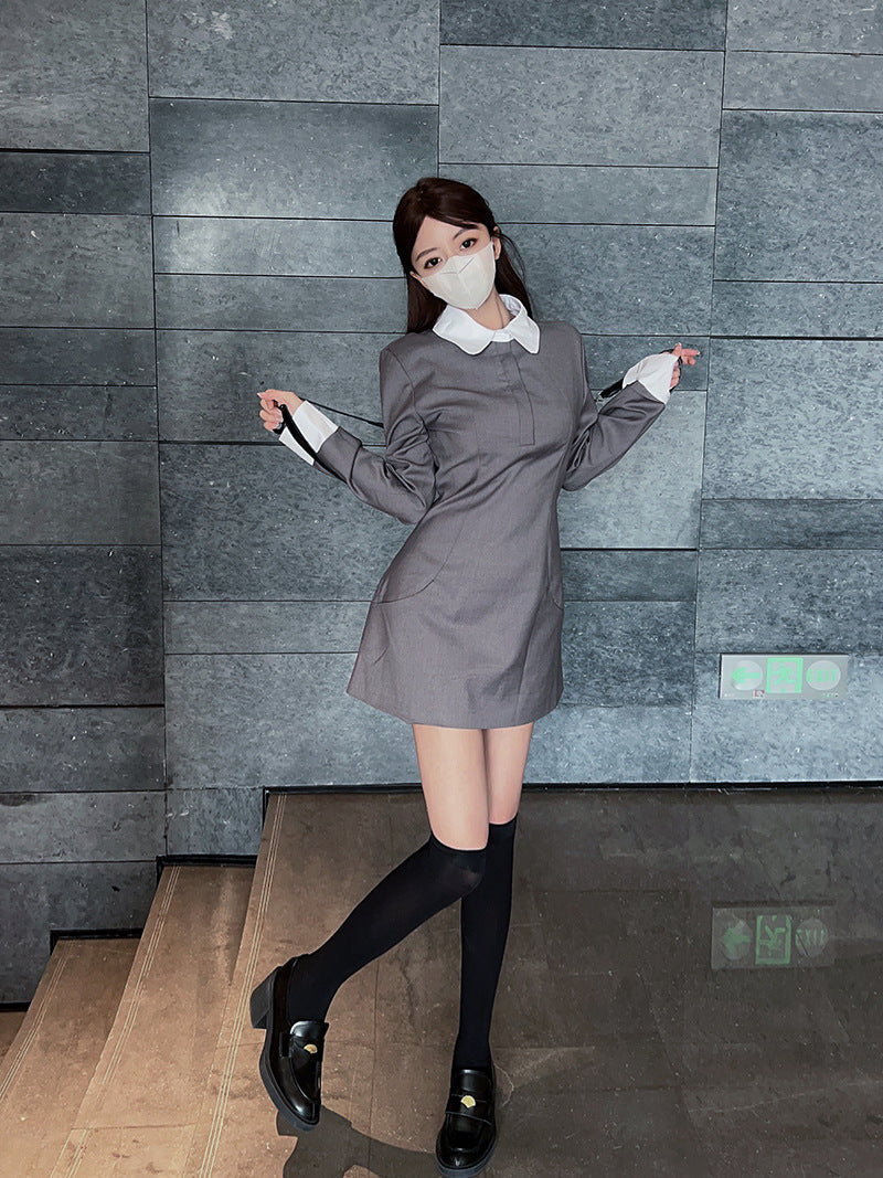 Hooded contrast cardigan and skirt set（复制） THOM TREND