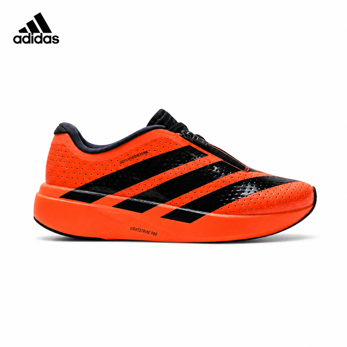 Adidas Unisex unisex running shoes in Black/Orange - single shoe side profile