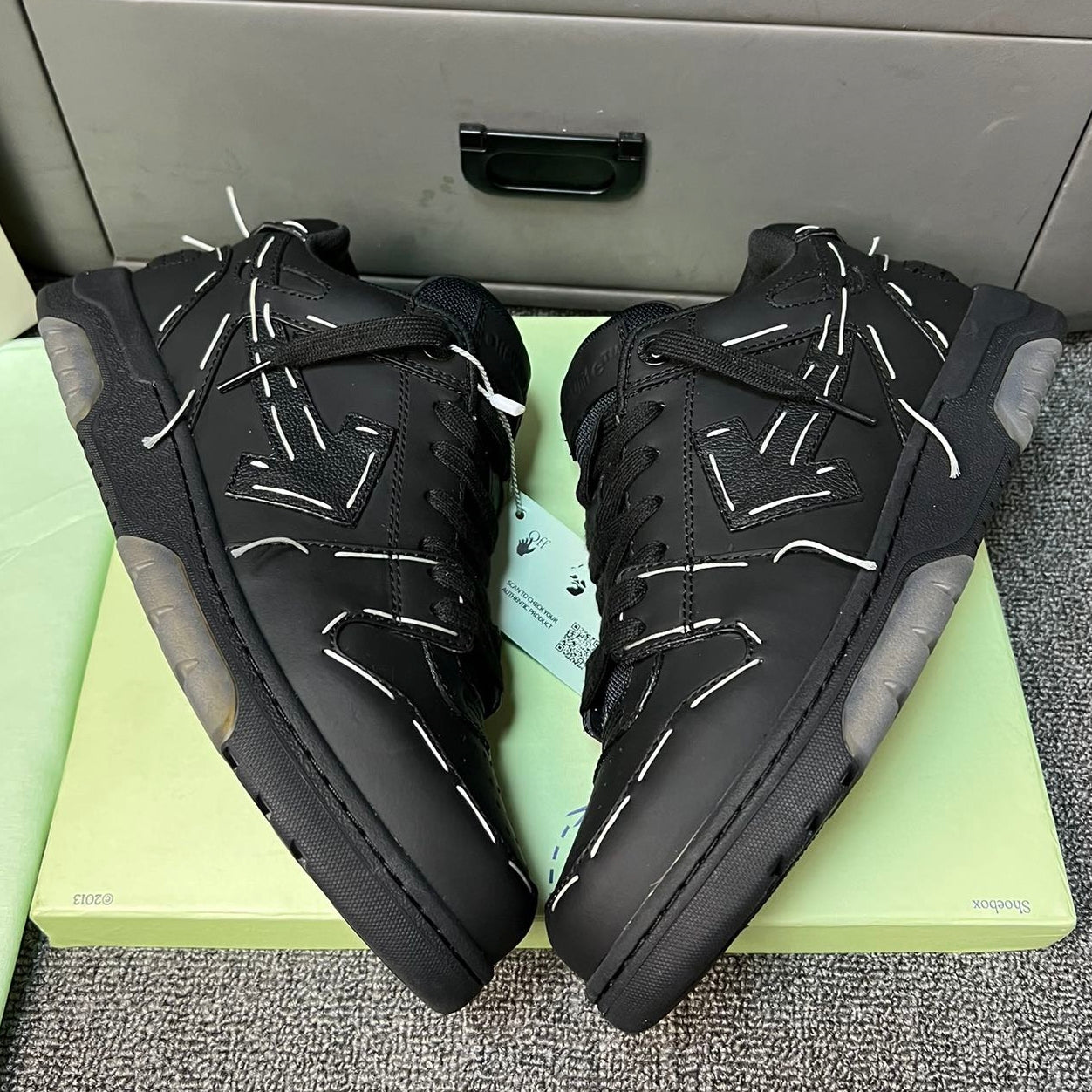 OFF-Whlte Arrow logo leather Sports shoes#18 4-Bar