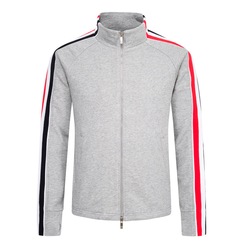 Zip - Up Sweatshirt - Premium Crew Neck Pullover by Thom Browne, garment detail view