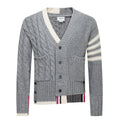 Classic Four-Bar Thickened Wool Cardigan | Thom Browne