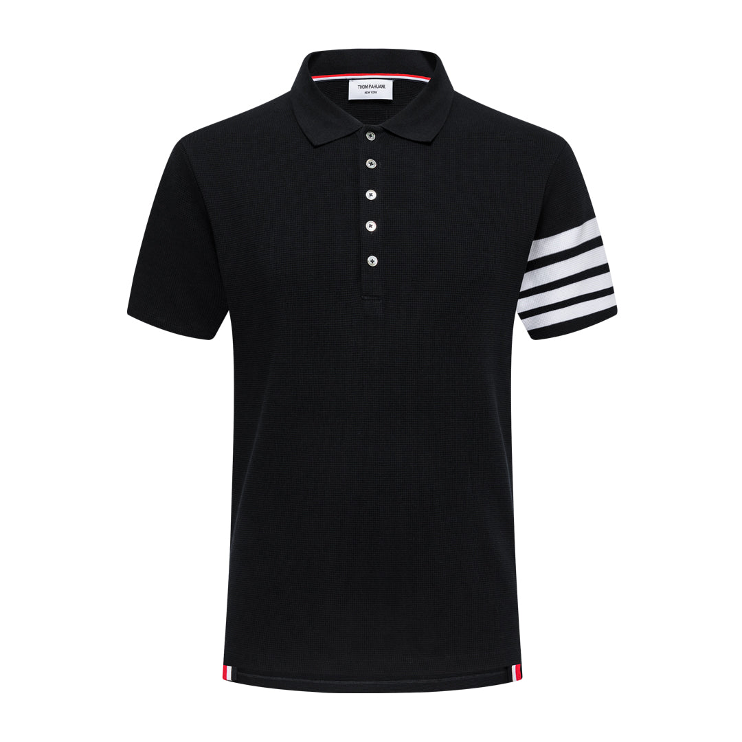 Men's Classic Four-Bar Wool Polo Shirt by Thom Browne, product detail view