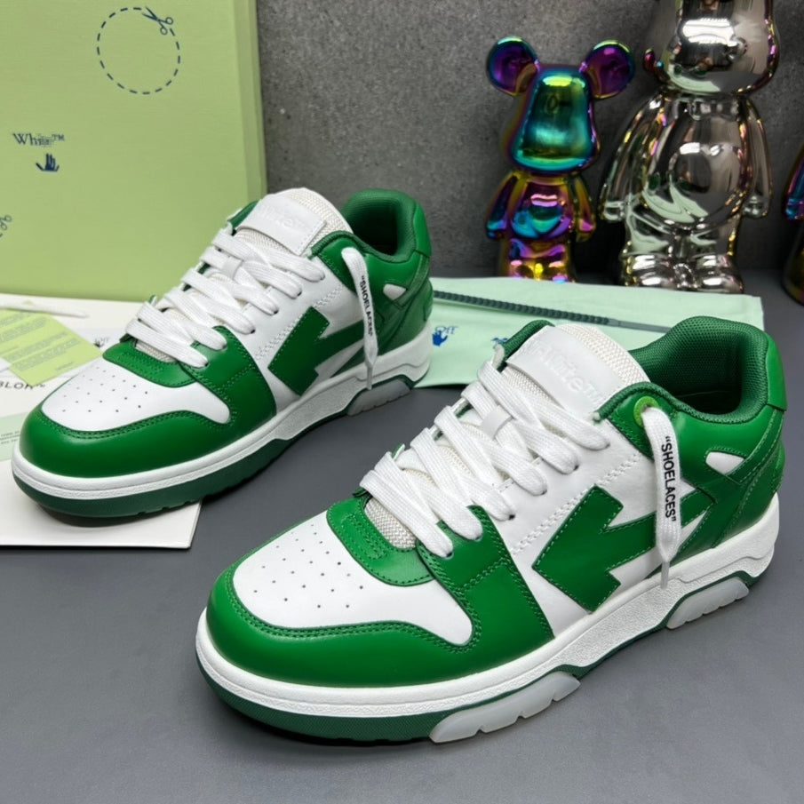 OFF-Whlte Arrow Logo Leather Sneakers #42 4-Bar