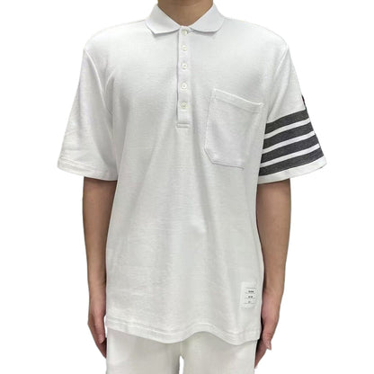 Men's Honeycomb Piqué Lapel T-Shirt THOM TREND