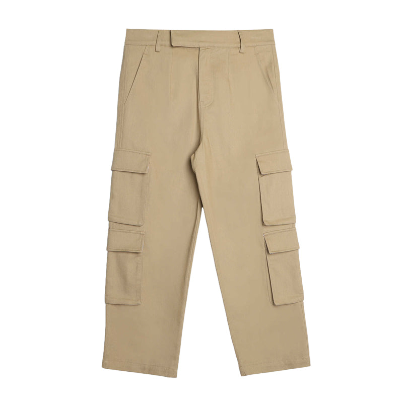 Thom Browne Style Men's Casual Cargo Pants - 100% Cotton with Adjustable Backstrap with Signature... - Image 2