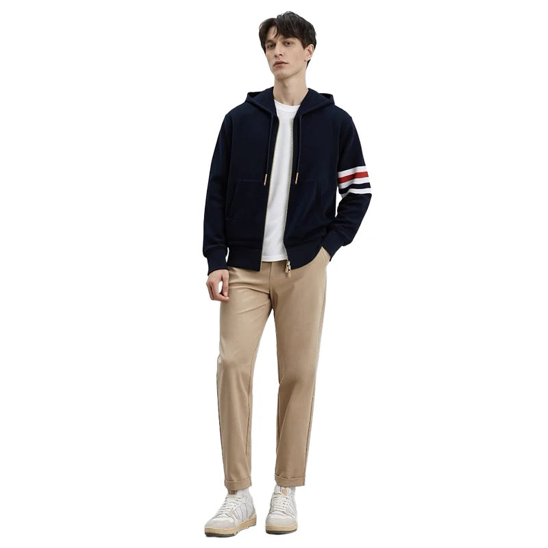 Men's Four-Pole Hoodie by Thom Browne, garment detail view