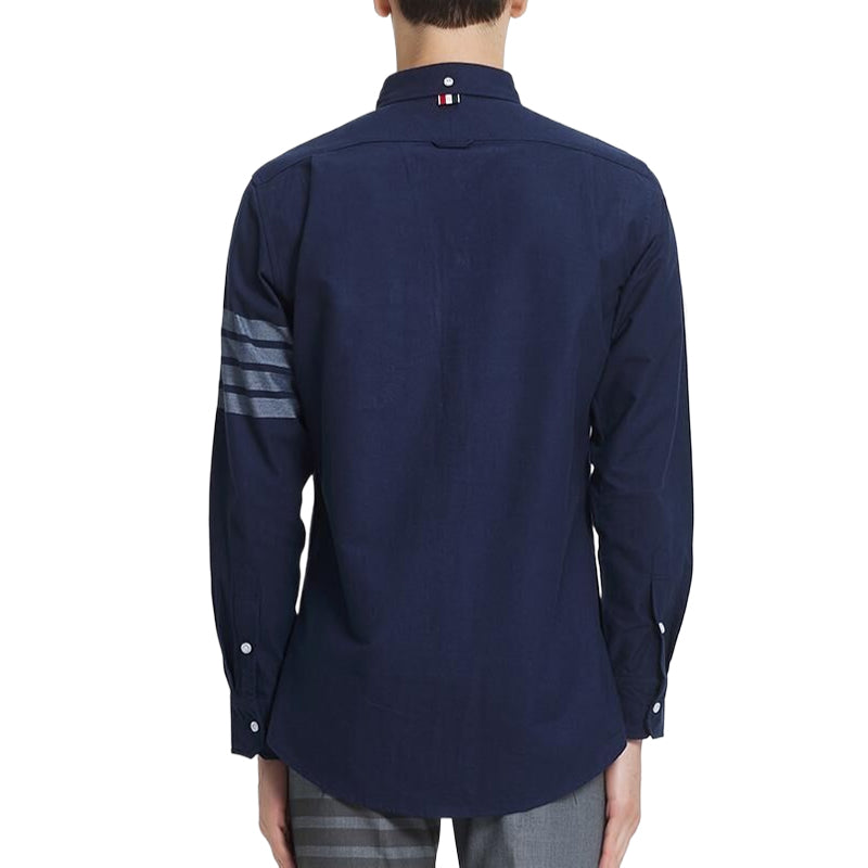 Men's Classic Four-Bar Oxford Shirt - 100% Cotton Premium by Thom Browne, shirt detail view