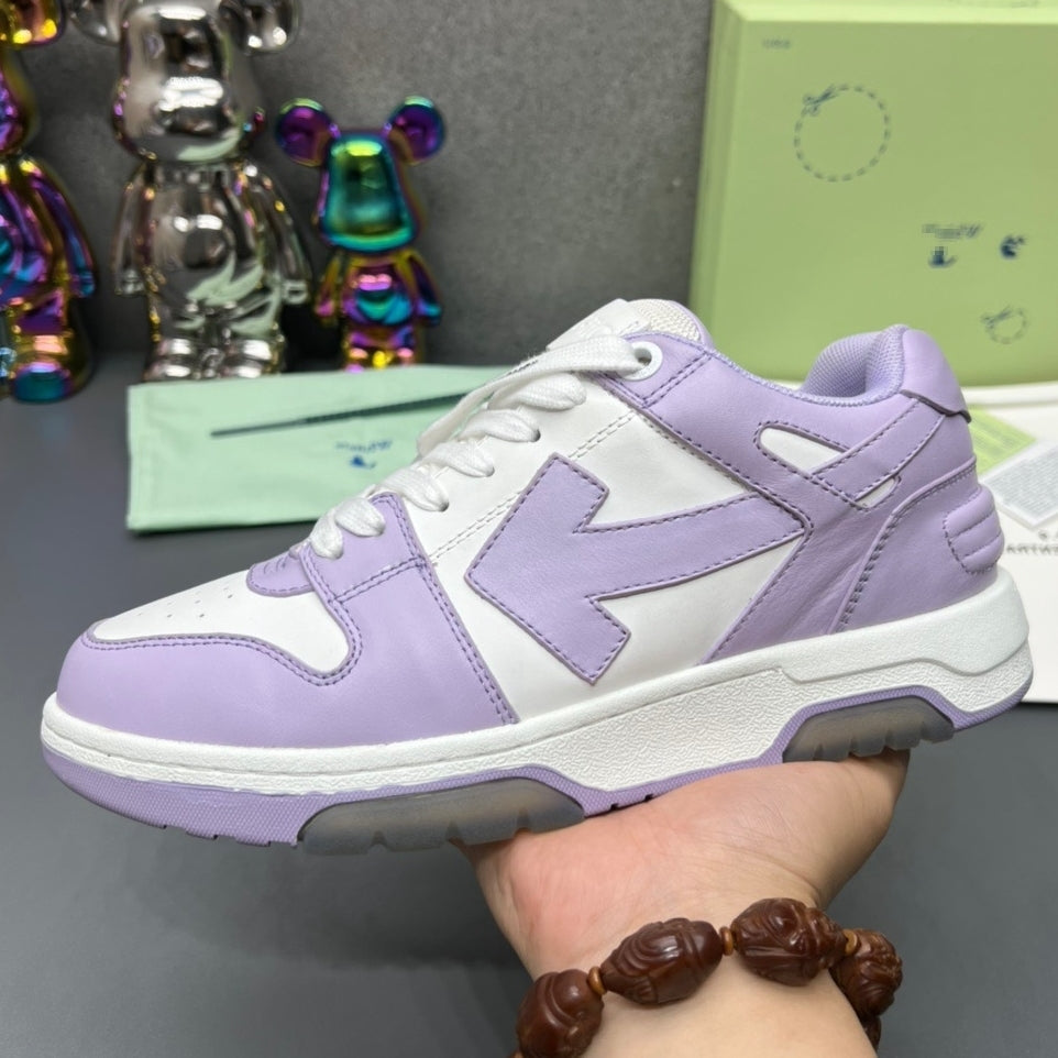 OFF-Whlte Arrow Logo Leather Sneakers #42 4-Bar