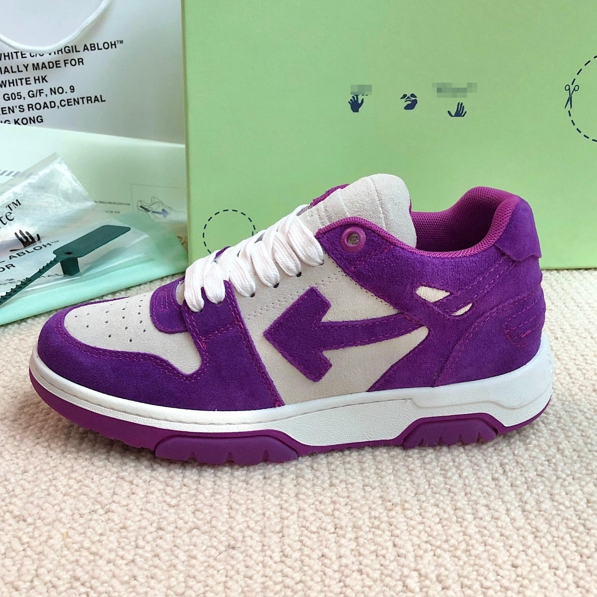 OFF-Whlte Genuine Leather Sneakers#68 4-Bar