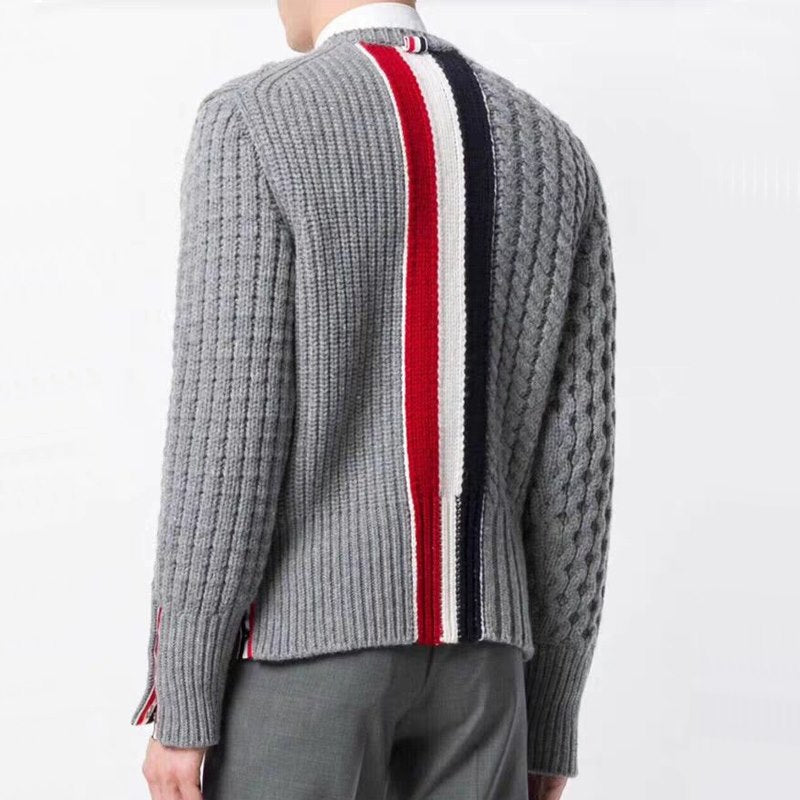 Men's Couples Knitwear by Thom Browne, knitwear detail view