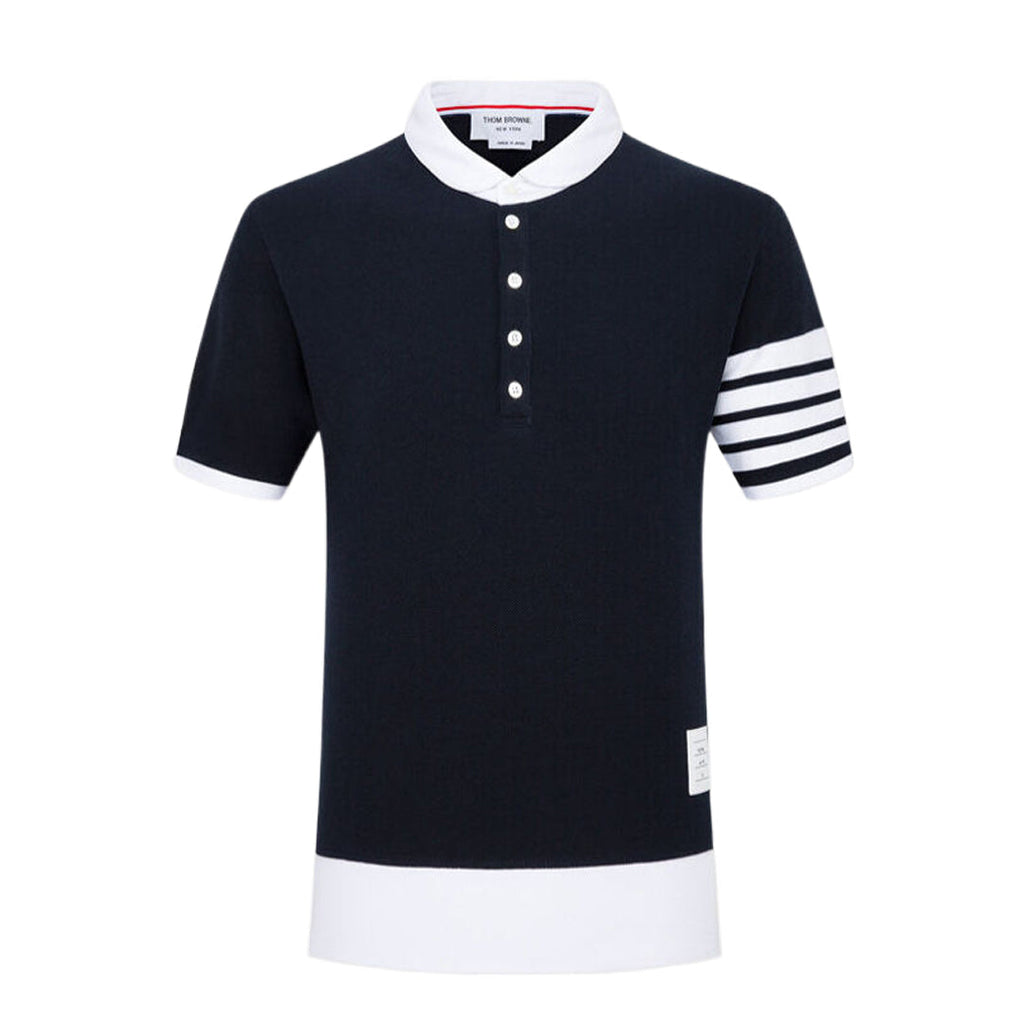 Classic Four-Bar Polo Shirt - 100% Cotton Prem by Thom Browne, product detail view