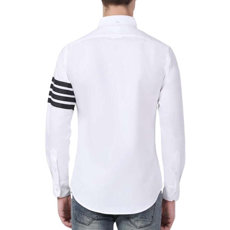 Four-Bar Oxford Casual Shirt by Thom Browne, shirt detail view