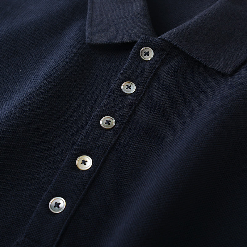 Men's Classic Four-Bar Polo Shirt by Thom Browne, product detail view