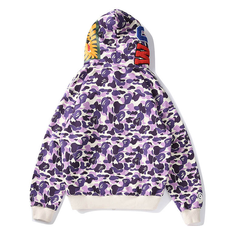 BAPE Purple Camo Shark Hoodie product view 2