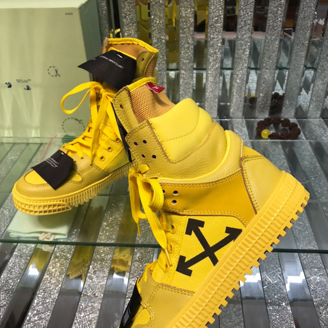 OFF-Whlte Arrow logo high-top sneakers#33 4-Bar