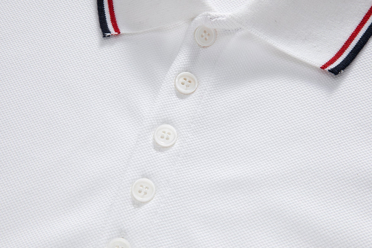 Classic Four-Bar Wool T-Shirt by Thom Browne, product detail view