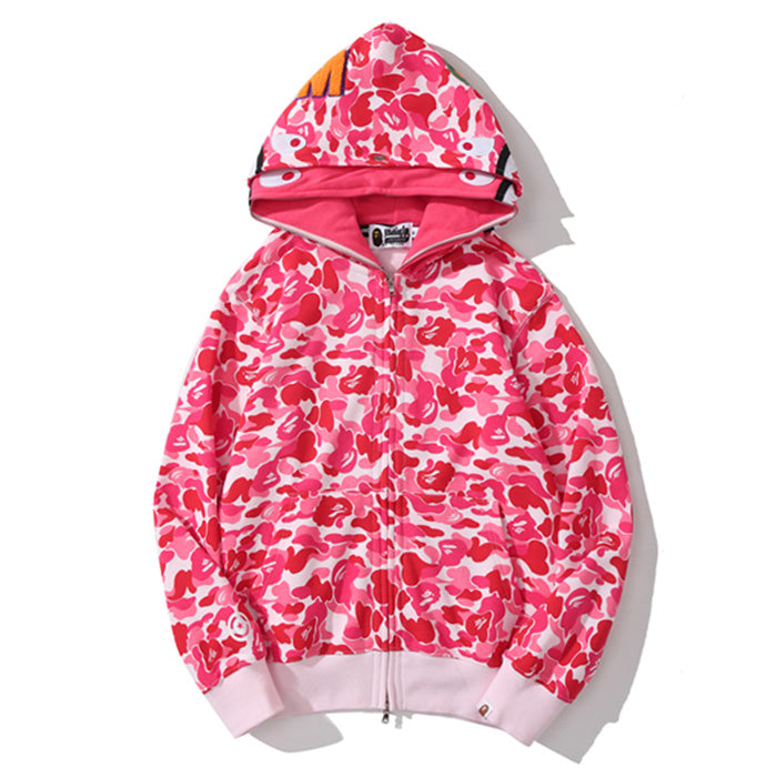 BAPE Big ABC Camo Double-Hood Shark Hoodie product view 3
