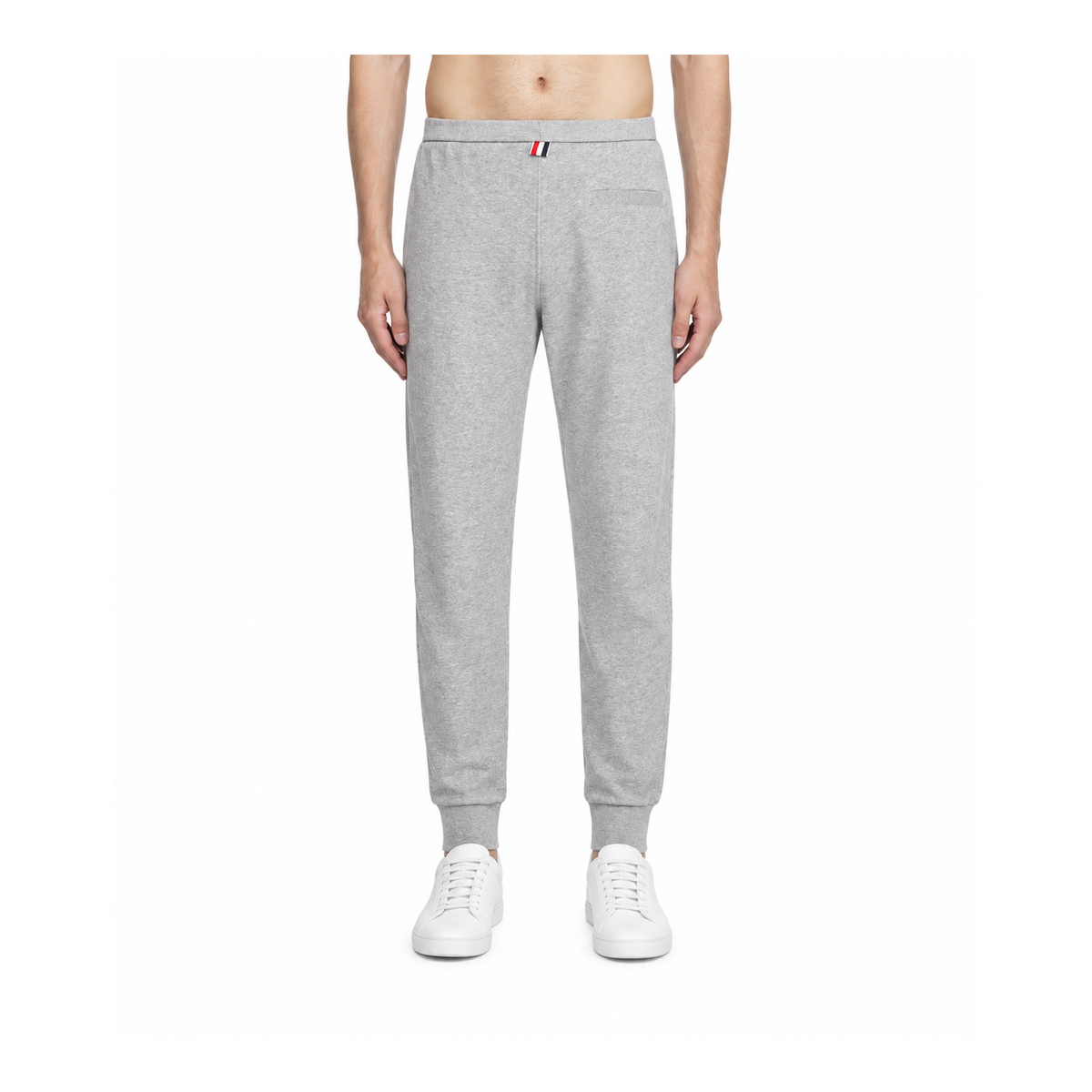 Thom Browne Style Unisex Casual Sweatpants with Signature Four-Bar Detail - Main Image