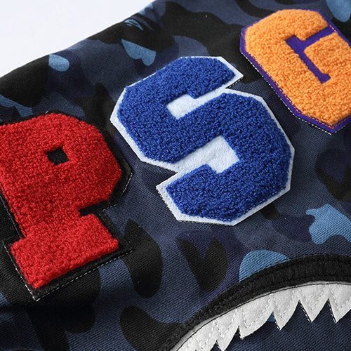 BAPE Navy Blue Camo Shark Hoodie product view 6