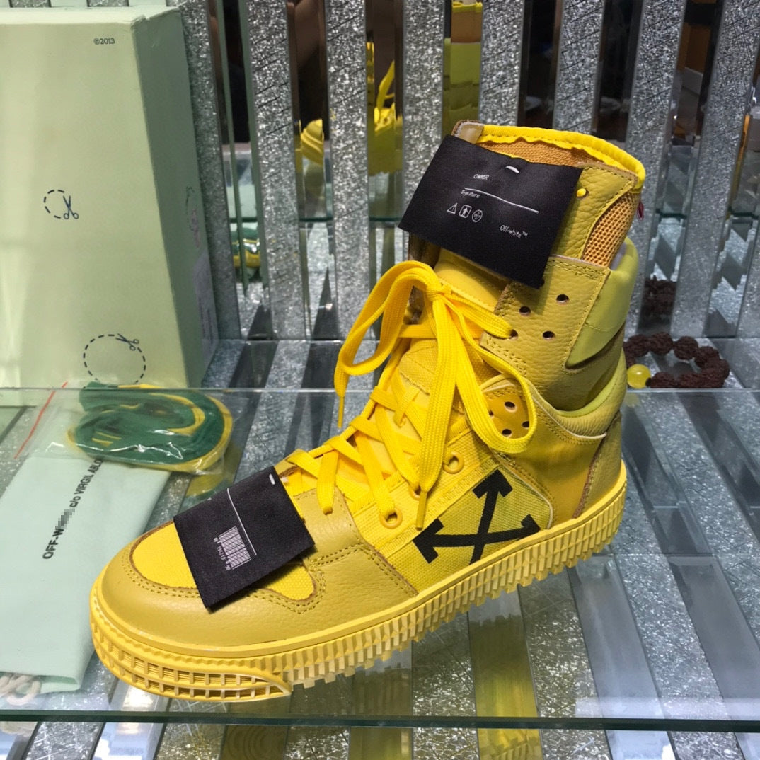 OFF-Whlte Arrow logo high-top sneakers#33 4-Bar