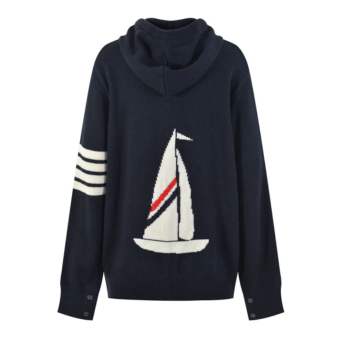 Men's Anchor Cardigan by Thom Browne, knitwear detail view