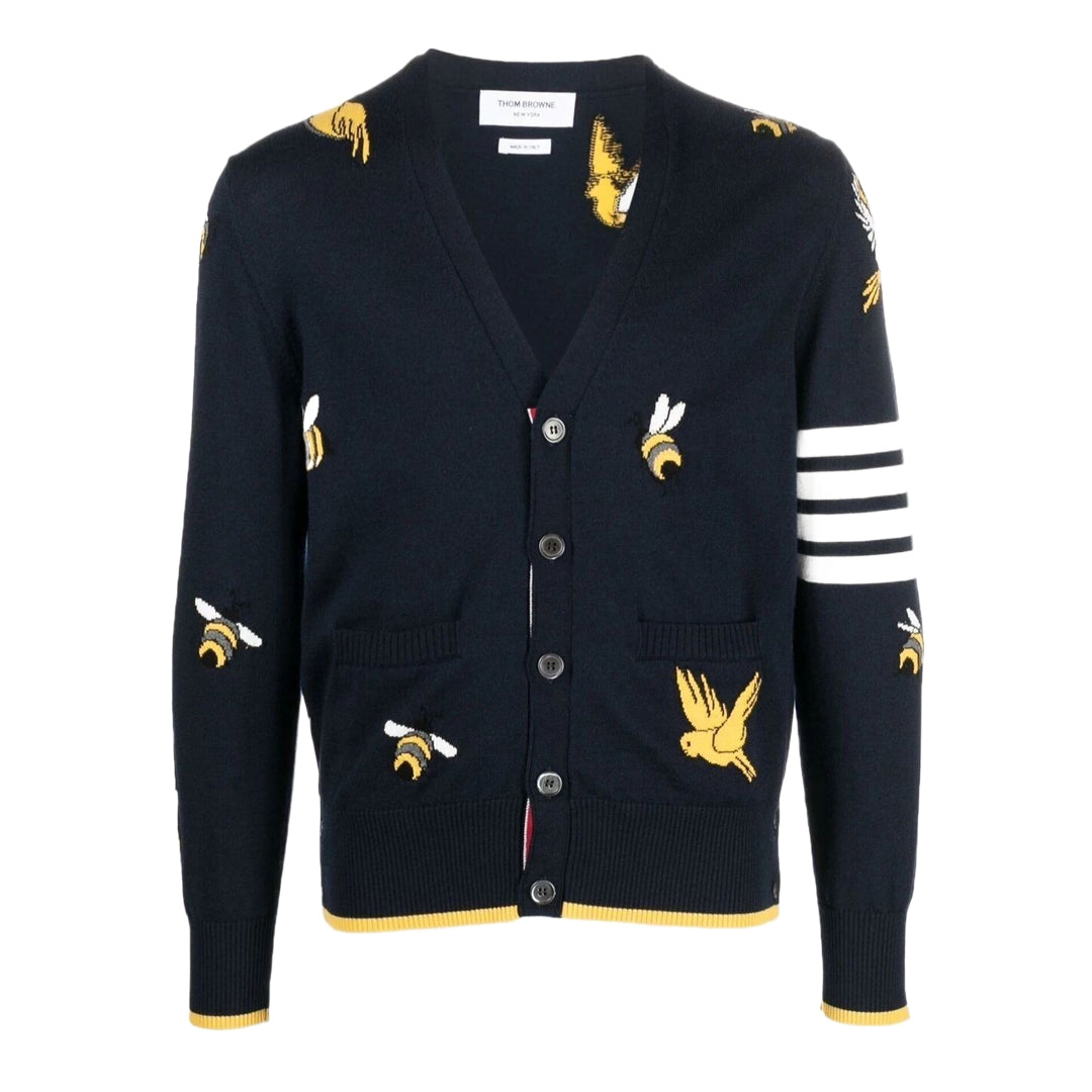 Men's Wool Cardigan by Thom Browne, knitwear detail view