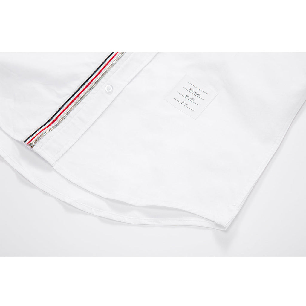 Hooded shirt by Thom Browne, shirt detail view