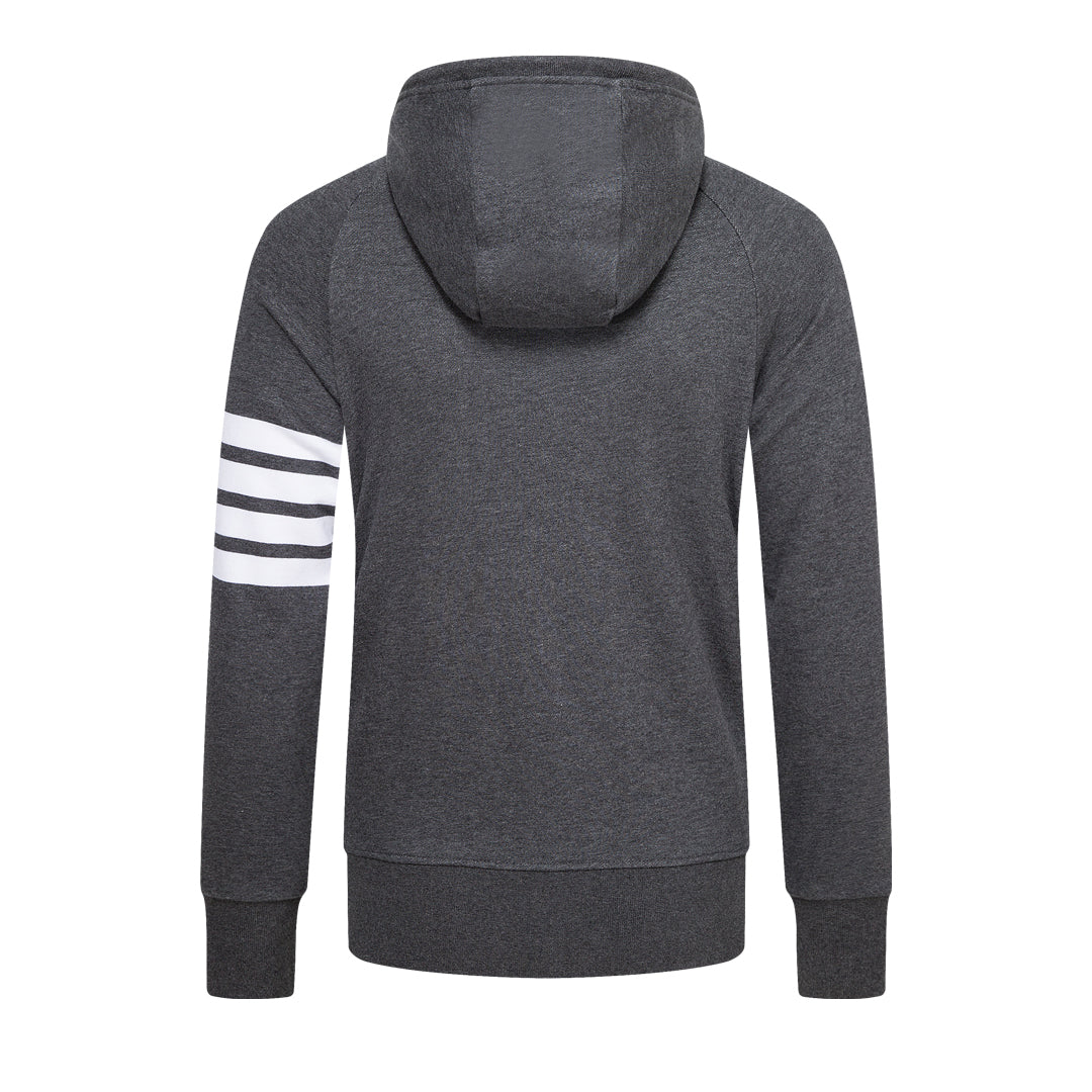 Four-bar Hoodie by Thom Browne, garment detail view