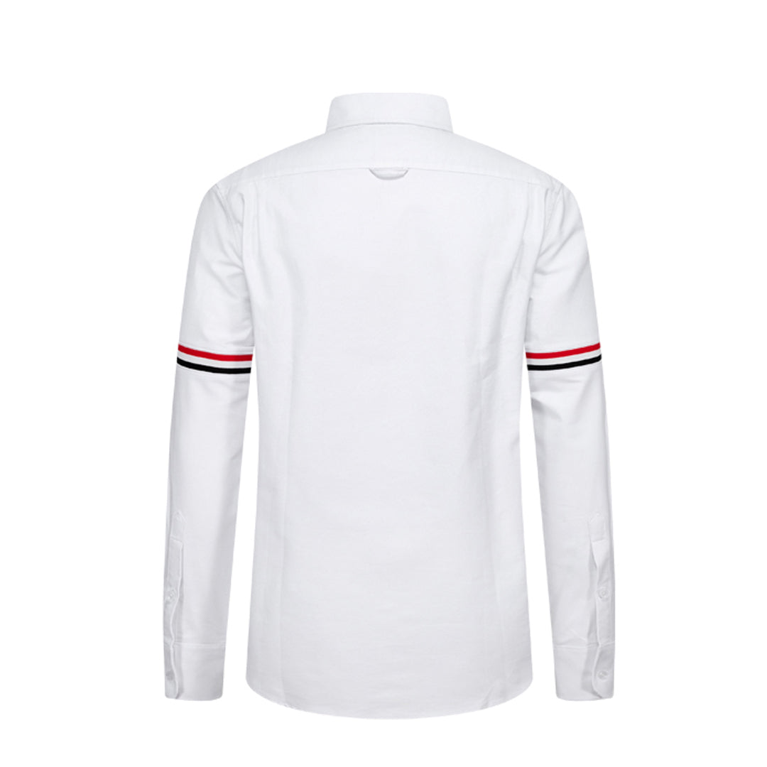 Classic Four-Bar Solid Dress Shirt by Thom Browne, shirt detail view