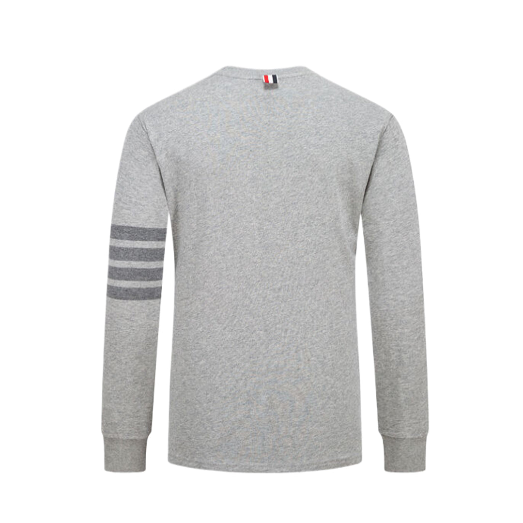 4 - Bar Puppy Embroidered Long Sleeve T - Shirt - Premium Cotton Tee by Thom Browne, garment detail view