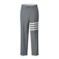 Thom Browne Style Cropped Pants with Signature Four-Bar Detail - Image 6