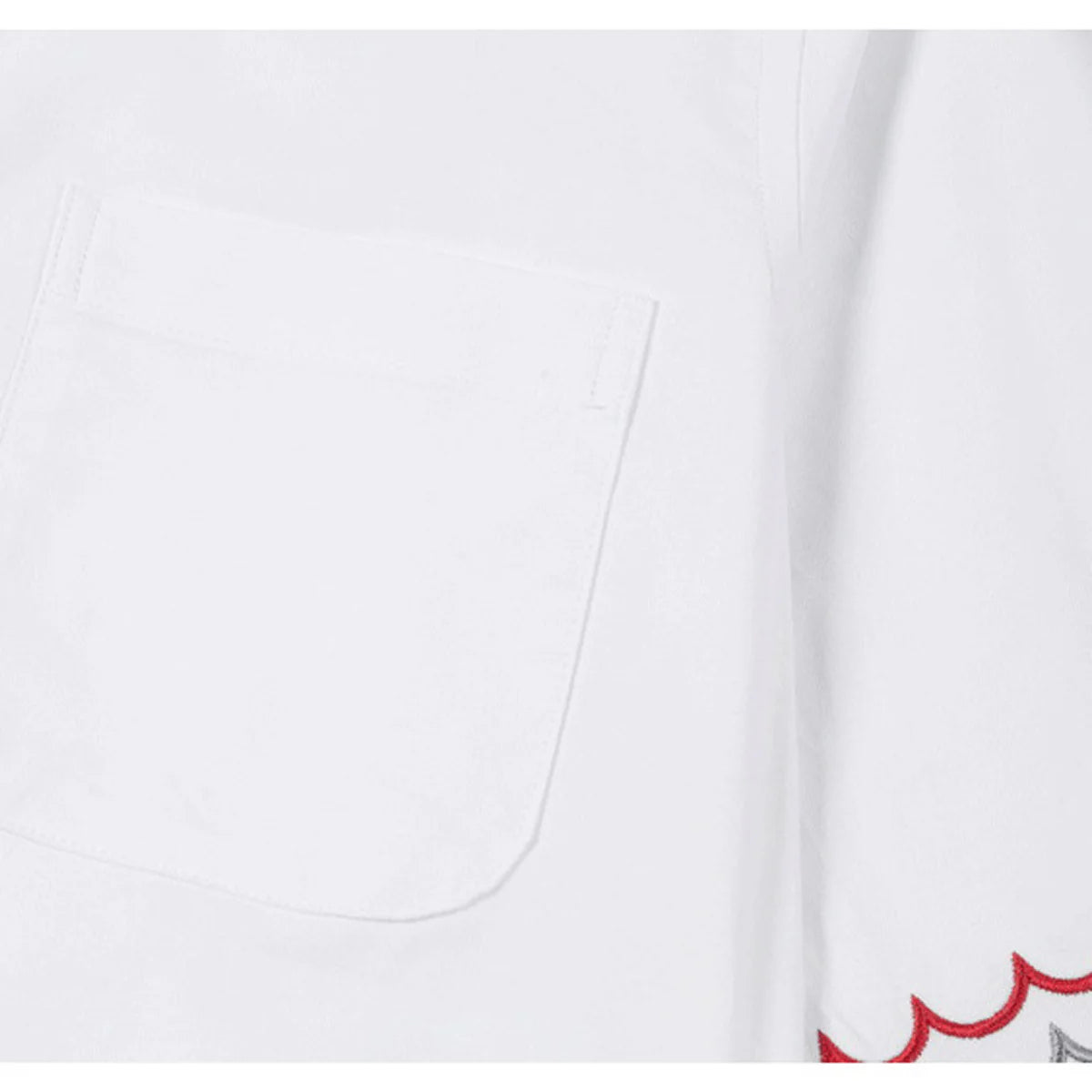 Men's Embroidered Shirt by Thom Browne, shirt detail view