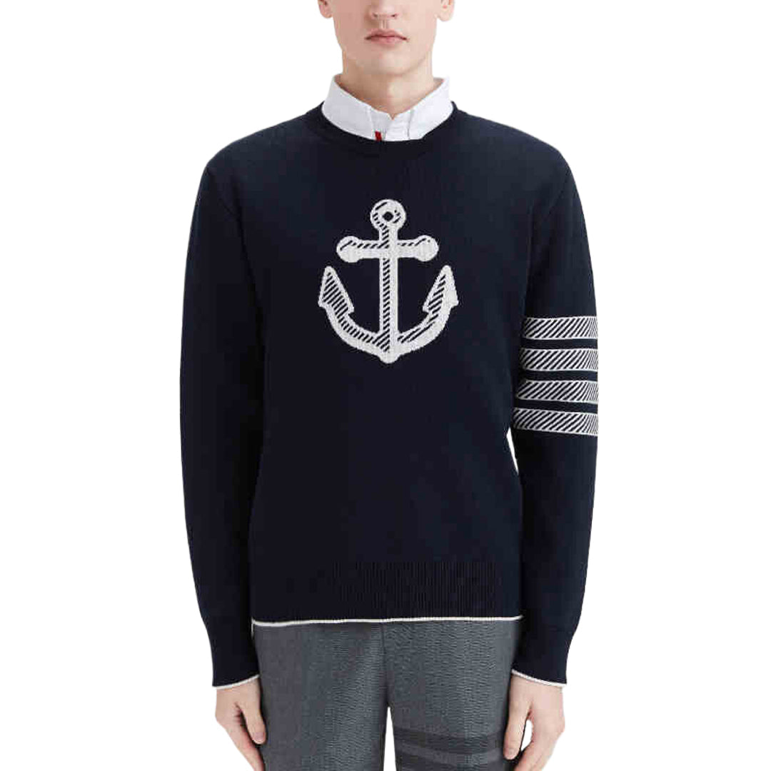 Anchor sweater by Thom Browne, knitwear detail view