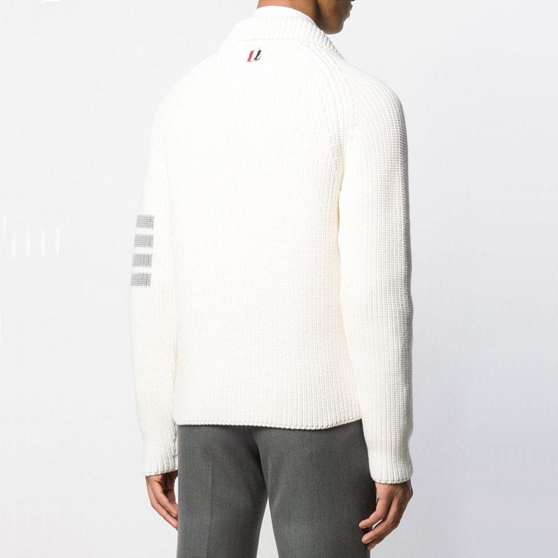 Men's Wool cardigan by Thom Browne, knitwear detail view