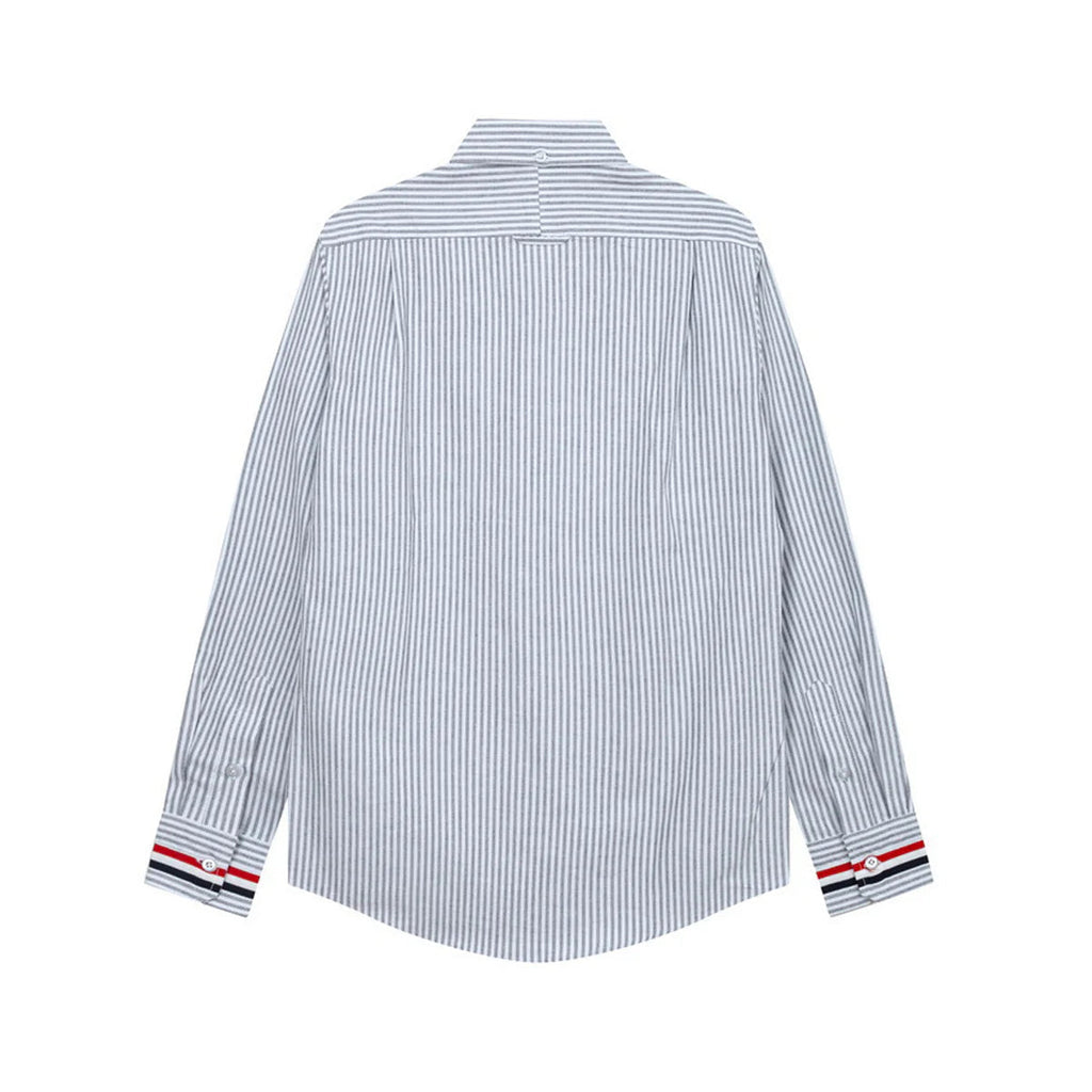 Men's Classic Oxford Shirt — Blue & Grey by Thom Browne, shirt detail view