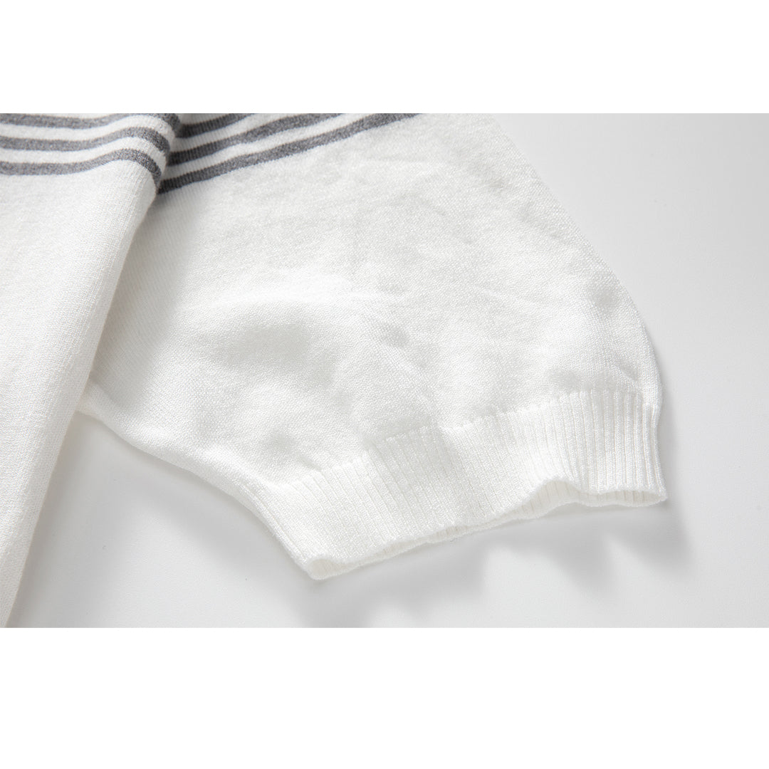 Classic Wool Polo Shirt by Thom Browne, product detail view