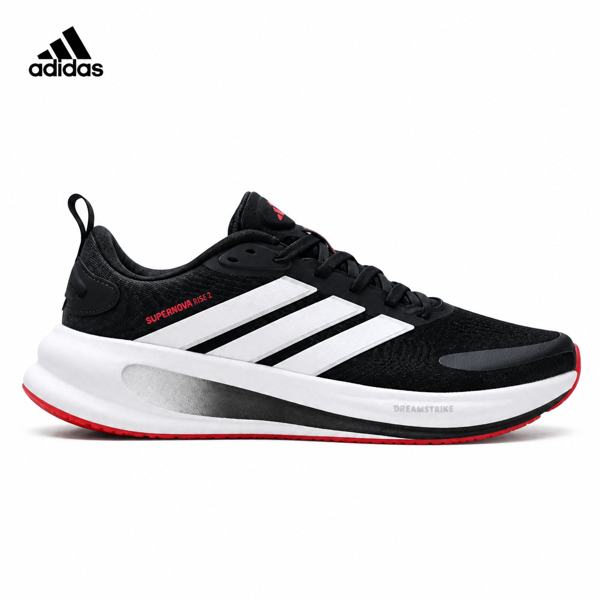 Adidas Men's men's running shoes in Black/Red - single shoe side profile