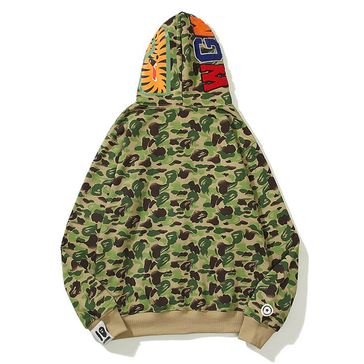 BAPE ABC Camo Shark Hoodie - Green & Grey product image