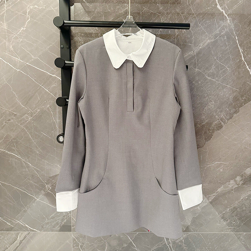 Hooded contrast cardigan and skirt set（复制） THOM TREND